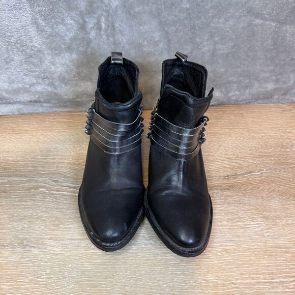 Diba Skyler Women's Ankle Boot Bootie Fall Heel Western Leather Black Size 7.5 - Picture 3 of 10